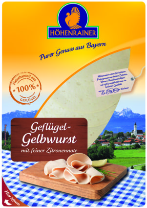 Gelbwurst aus Geflügel Fleisch